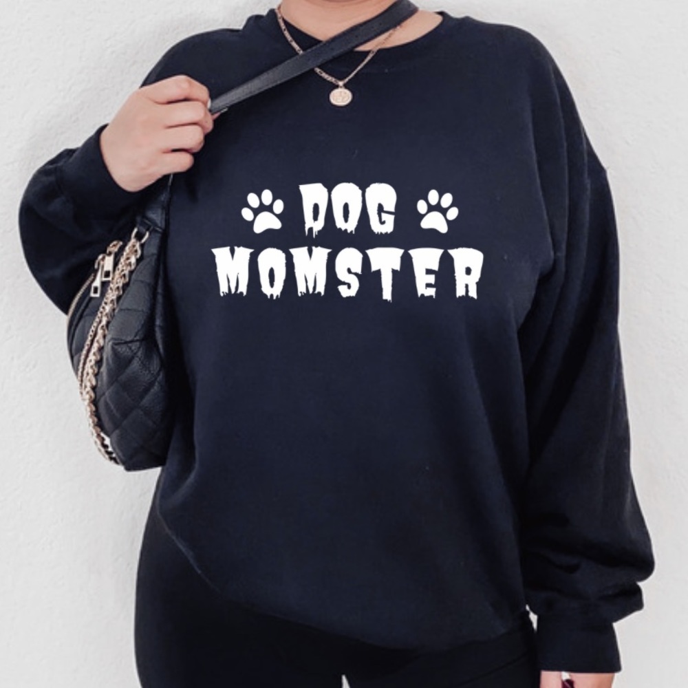 Dog Momster Halloween Sweatshirt S-5X Dog Mom